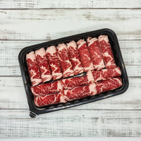 Slices of Argentinian Angus Ribeye Beef packed in a box