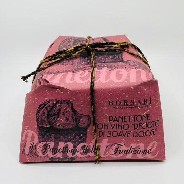 Panettone soaked with red wine and raisins