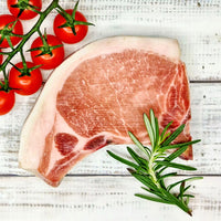 Chestnut Pork Bone-In Loin Aged Steak cut with bone from Spanish imported by Meat United
