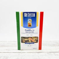 De Cecco Fusilli n° 34 Tricolore Pasta purchasable at Meat United