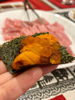 Fresh uni with ikura and nori sheet from Meat United