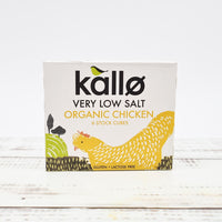 Kallo very low salt organic chicken stocks cubes available at Meat United