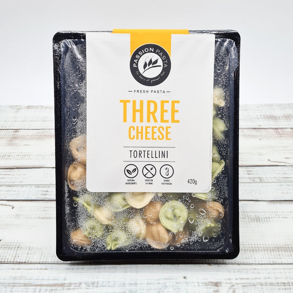 Easy to prepare 100% natural tortellini with three cheeses. Free from artificial colours, flavours and preservatives.