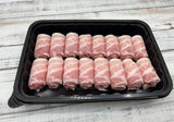 chestnut pork belly thinly sliced and rolled for shabu or yakiniku available at Meat United