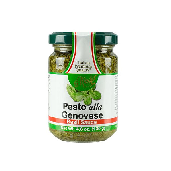 Imported bottle of pesto sauce from Meat United